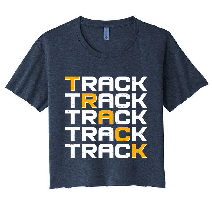 Cool Modern Track & Field Pattern Crop Top