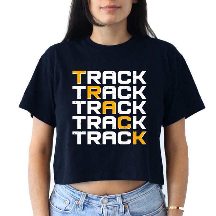 Cool Modern Track & Field Pattern Crop Top