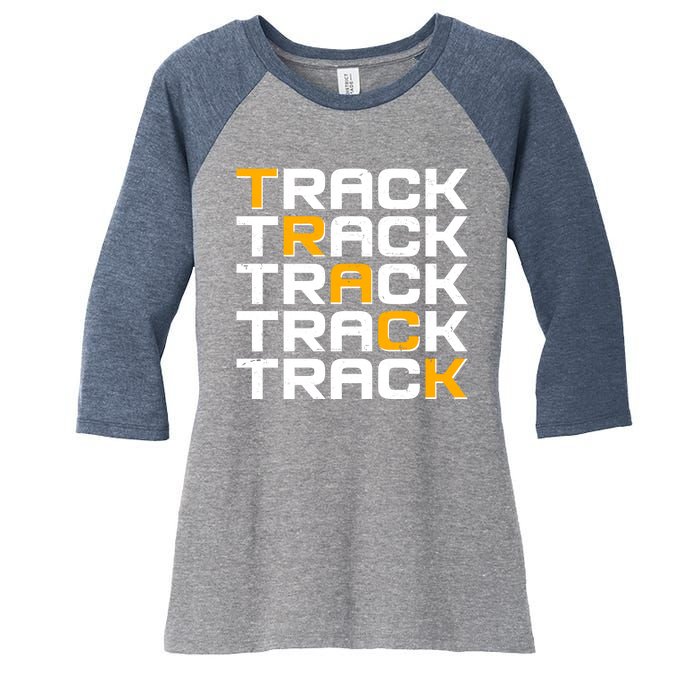 Cool Modern Track & Field Pattern Women's Tri-Blend 3/4-Sleeve Raglan Shirt