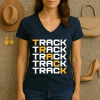 Cool Modern Track & Field Pattern Women's V-Neck T-Shirt