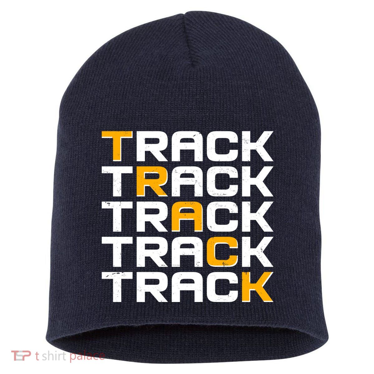 Cool Modern Track & Field Pattern Short Acrylic Beanie
