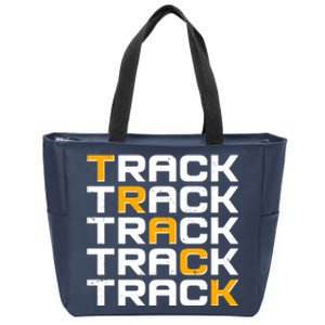 Cool Modern Track & Field Pattern Zip Tote Bag