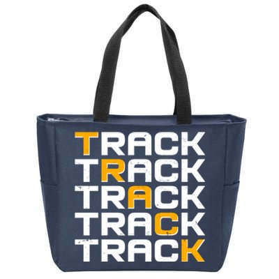 Cool Modern Track & Field Pattern Zip Tote Bag