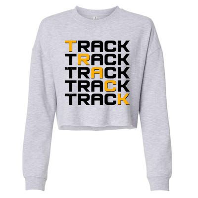 Cool Modern Track & Field Pattern Cropped Pullover Crew