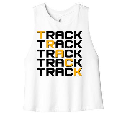 Cool Modern Track & Field Pattern Women's Racerback Cropped Tank