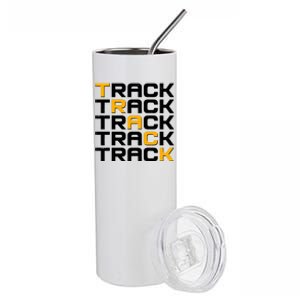 Cool Modern Track & Field Pattern Stainless Steel Tumbler