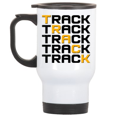 Cool Modern Track & Field Pattern Stainless Steel Travel Mug