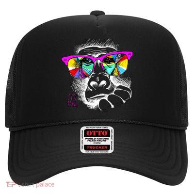 Cool Monkey High Crown Mesh Back Trucker Hat