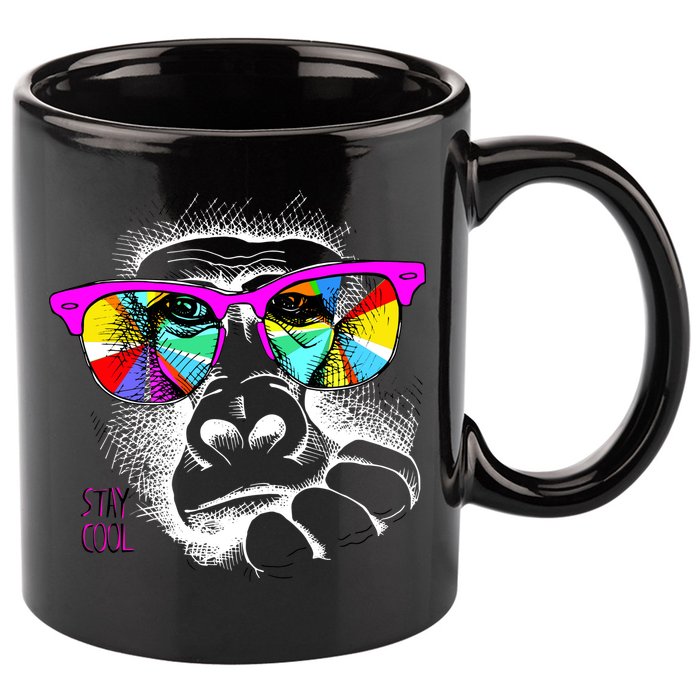 Cool Monkey 11oz C Handle Ceramic Mug
