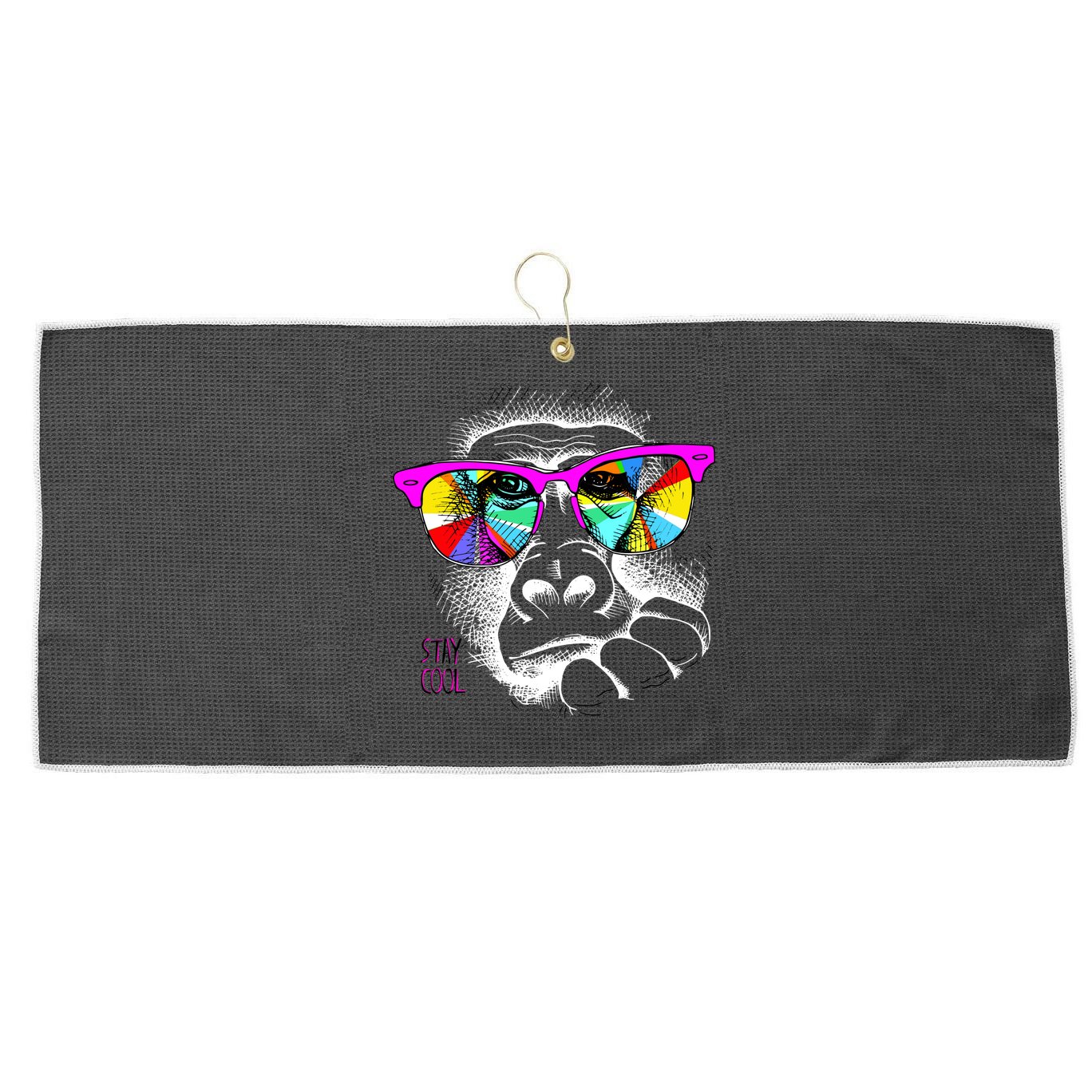 Cool Monkey Large Microfiber Waffle Golf Towel