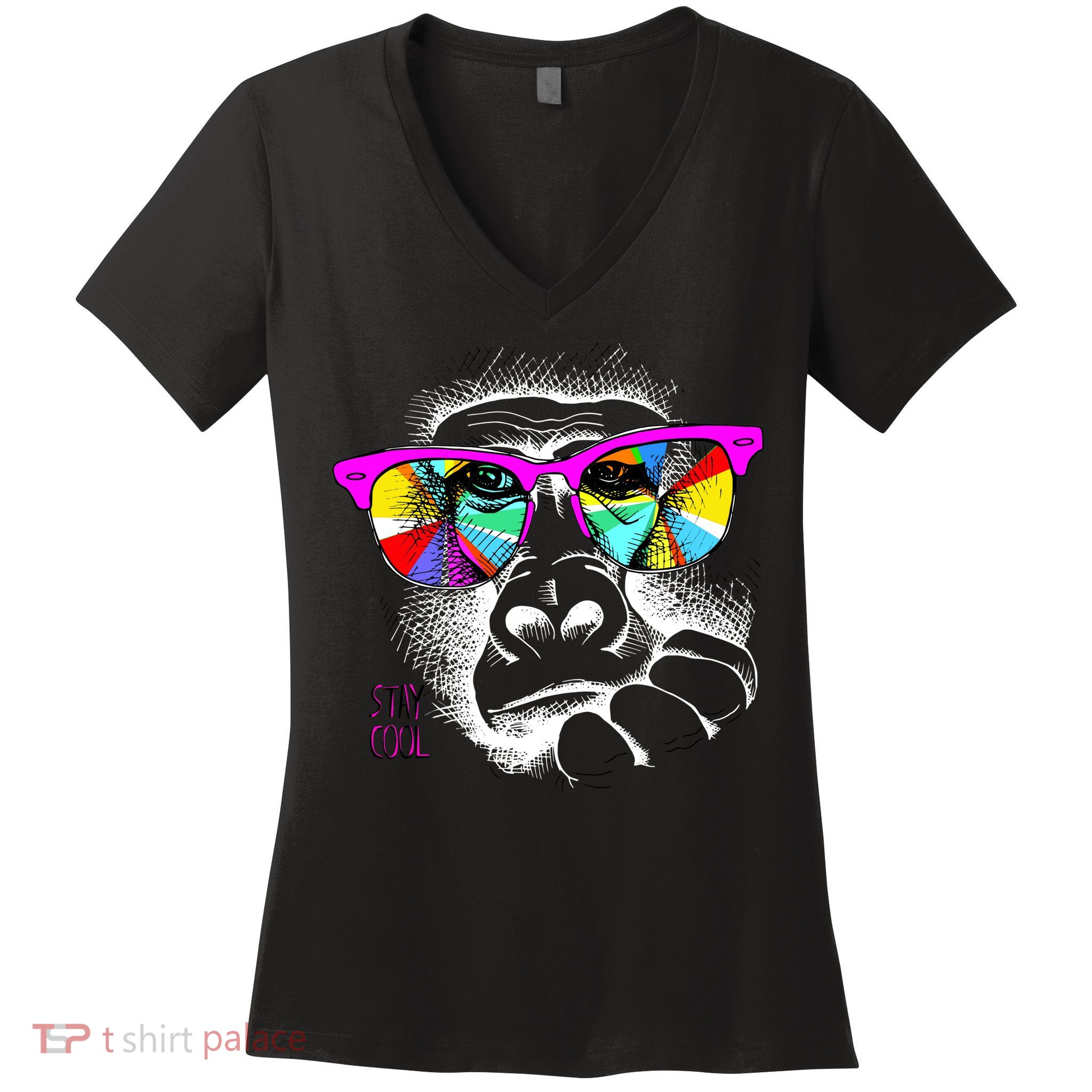 Cool Monkey Women's V-Neck T-Shirt