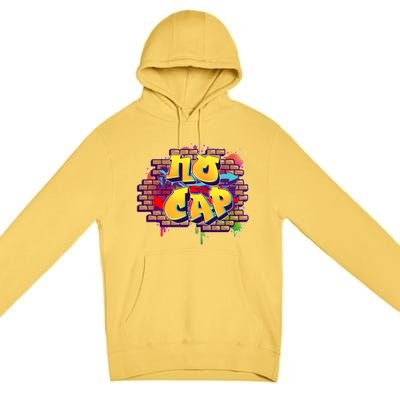 Cool No Cap Wall Graffiti  Premium Pullover Hoodie