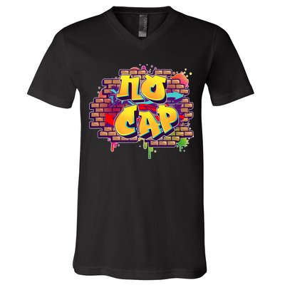 Cool No Cap Wall Graffiti  V-Neck T-Shirt