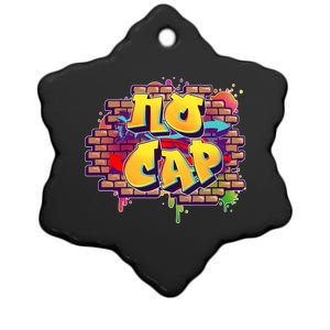 Cool No Cap Wall Graffiti  Ceramic Star Ornament