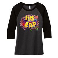 Cool No Cap Wall Graffiti  Women's Tri-Blend 3/4-Sleeve Raglan Shirt