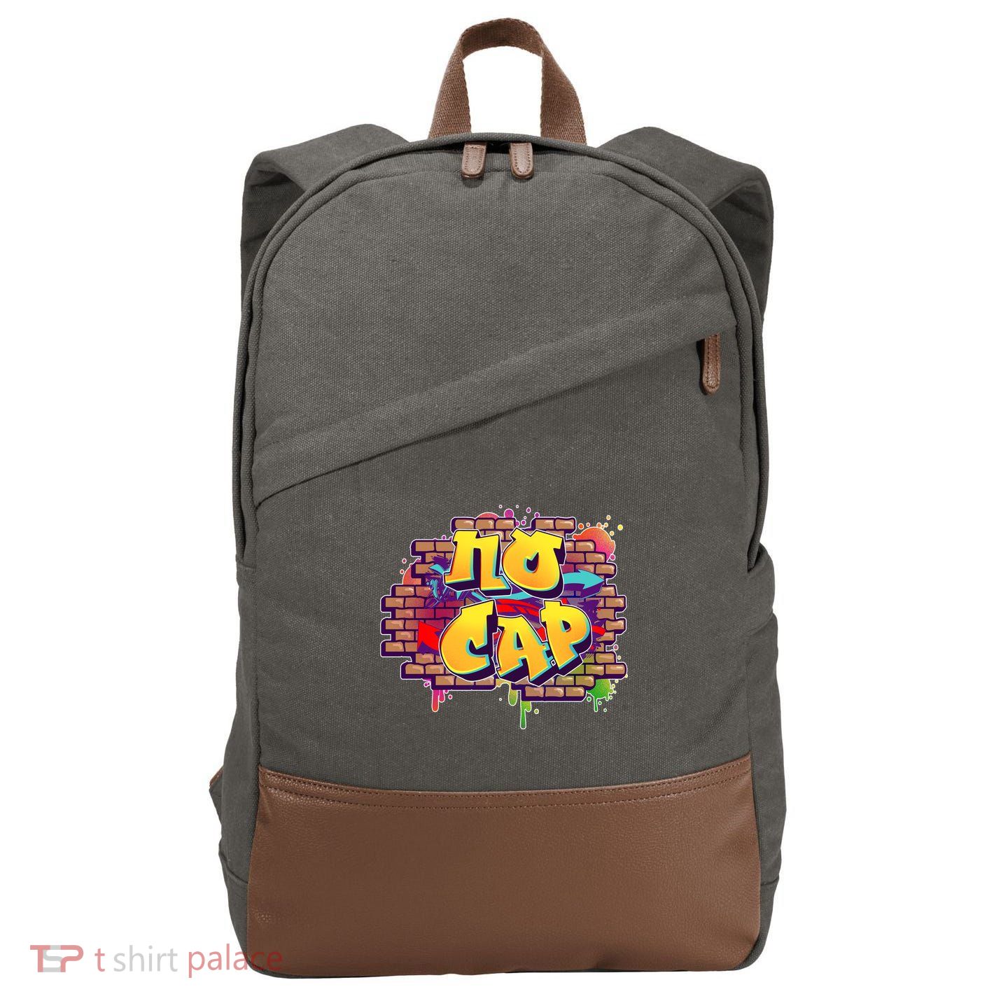 Cool No Cap Wall Graffiti  Cotton Canvas Backpack