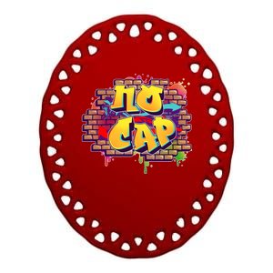 Cool No Cap Wall Graffiti  Ceramic Oval Ornament