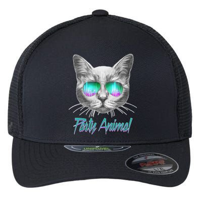 Cool Party Animal Cat Flexfit Unipanel Trucker Cap