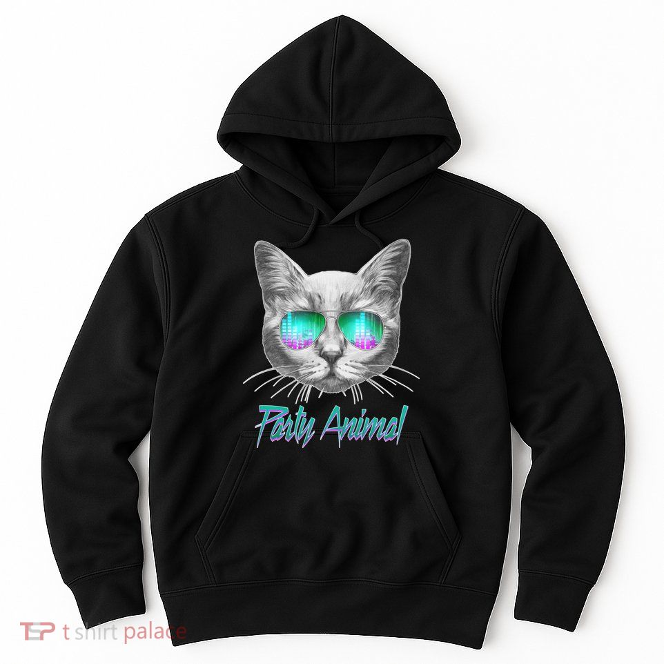 Cool Party Animal Cat Hoodie