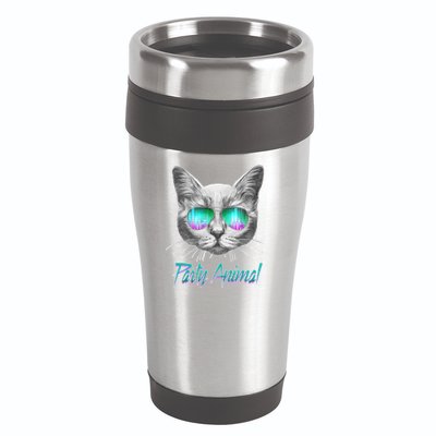 Cool Party Animal Cat 16oz Travel Tumbler