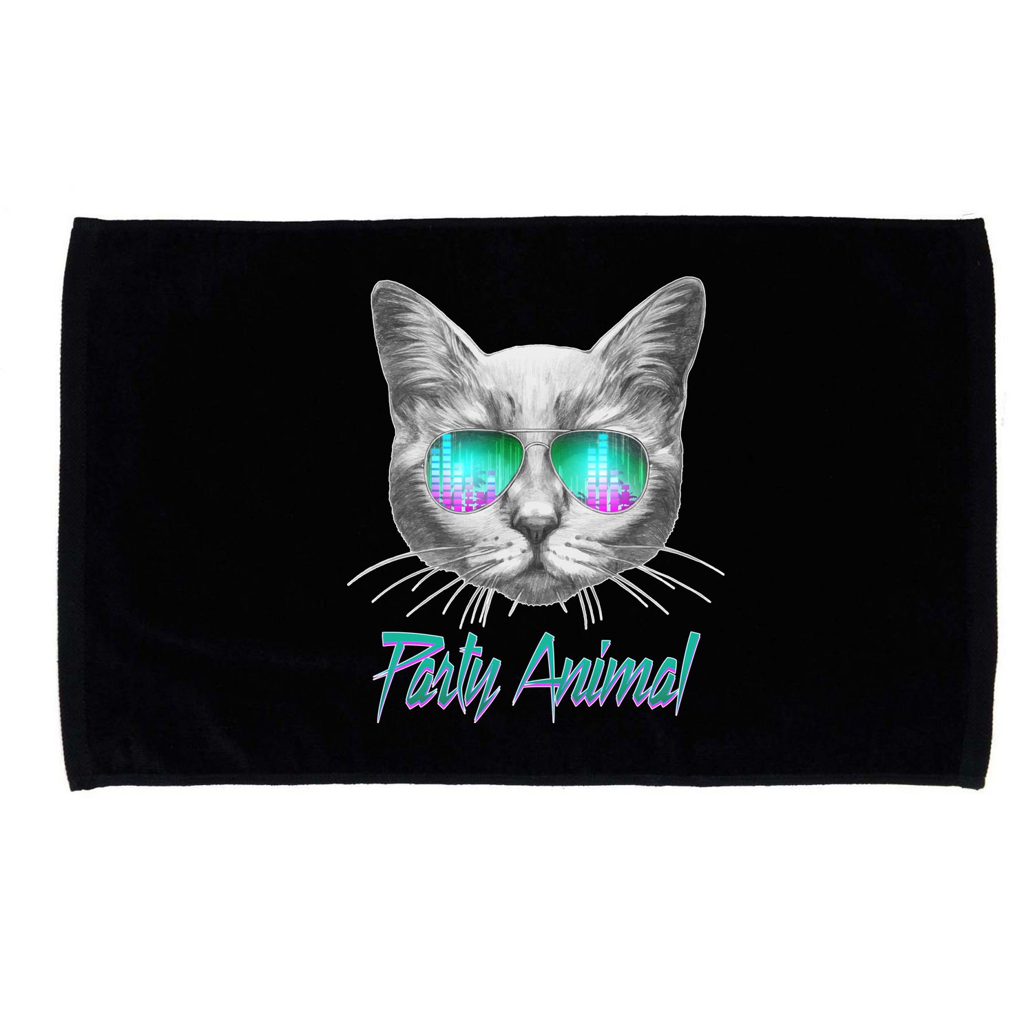 Cool Party Animal Cat Microfiber Hand Towel