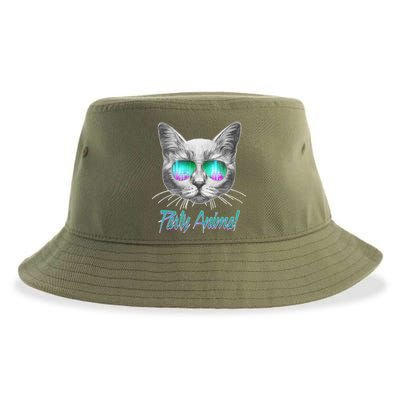 Cool Party Animal Cat Sustainable Bucket Hat