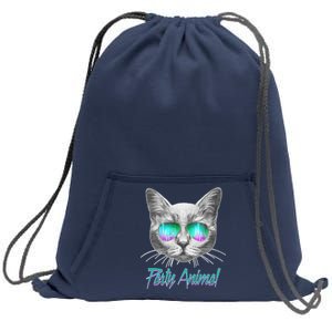 Cool Party Animal Cat Sweatshirt Cinch Pack Bag