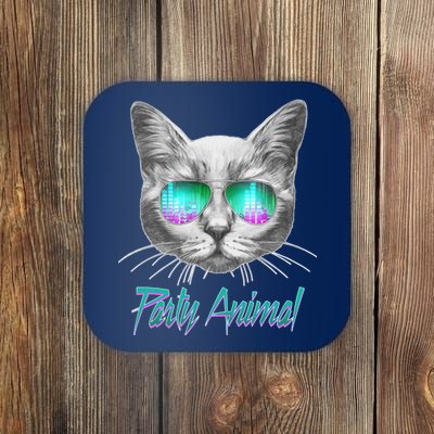 Cool Party Animal Cat Coaster