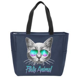 Cool Party Animal Cat Zip Tote Bag