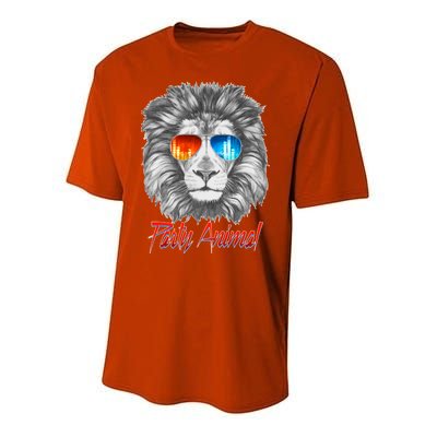 Cool Party Animal Lion Youth Performance Sprint T-Shirt