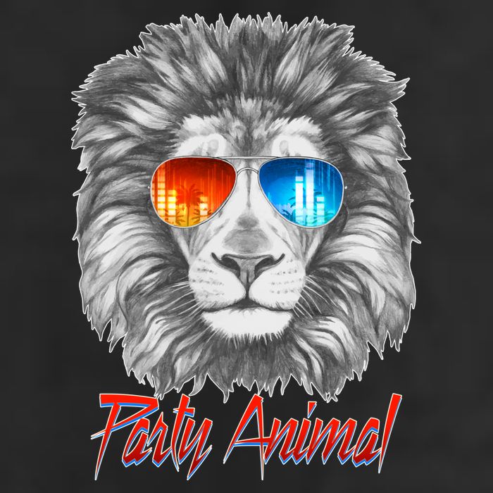 Cool Party Animal Lion 7 Panel Mesh Trucker Snapback Hat