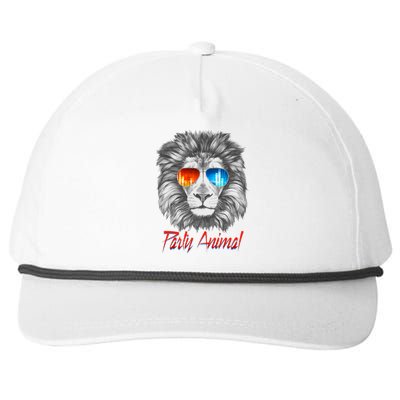 Cool Party Animal Lion Snapback Five-Panel Rope Hat