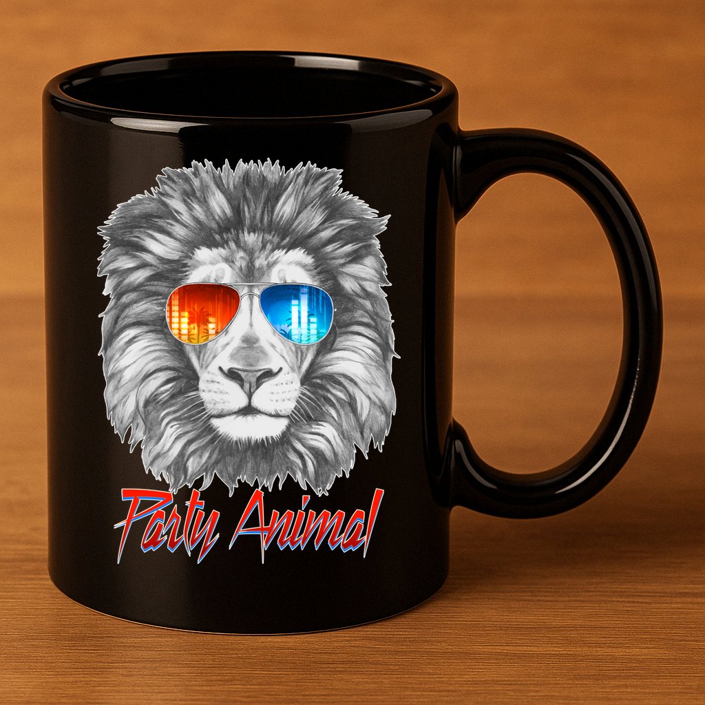 Cool Party Animal Lion 11oz C Handle Ceramic Mug