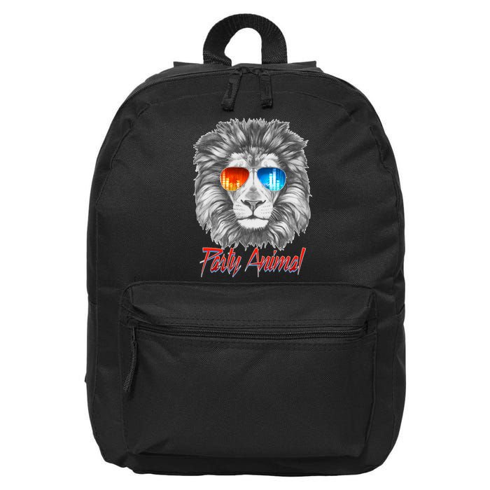 Cool Party Animal Lion 16 in Basic Backpack
