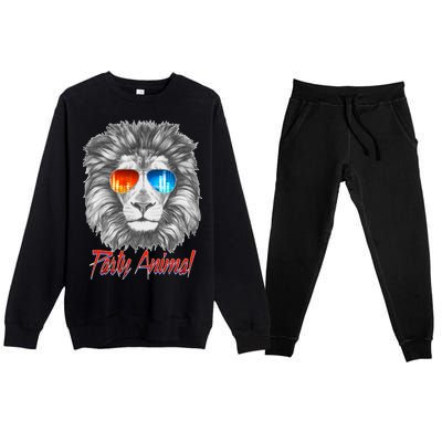 Cool Party Animal Lion Premium Crewneck Sweatsuit Set