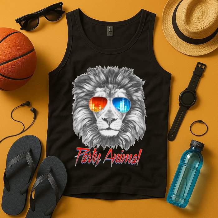 Cool Party Animal Lion Tank Top