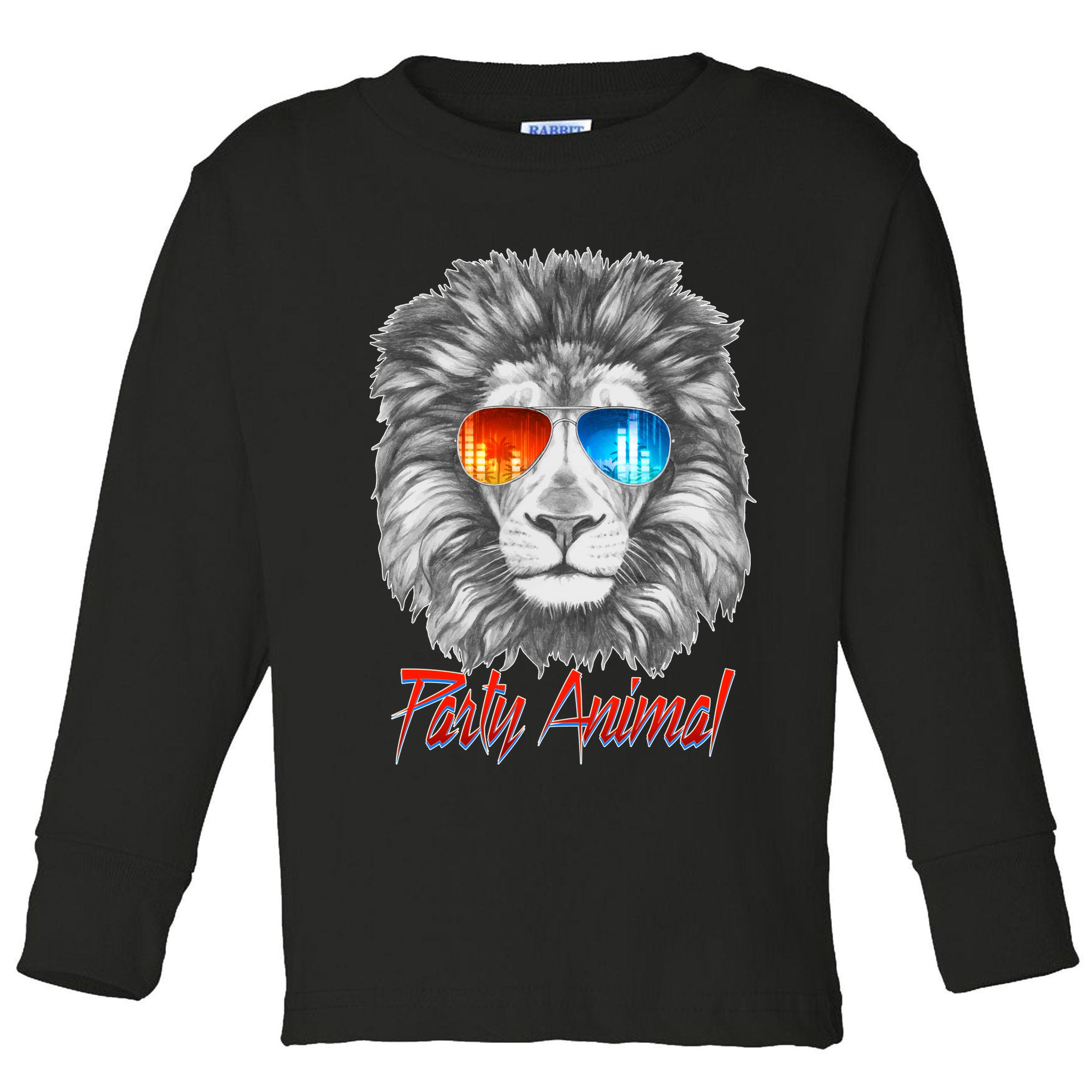 Cool Party Animal Lion Toddler Long Sleeve Shirt