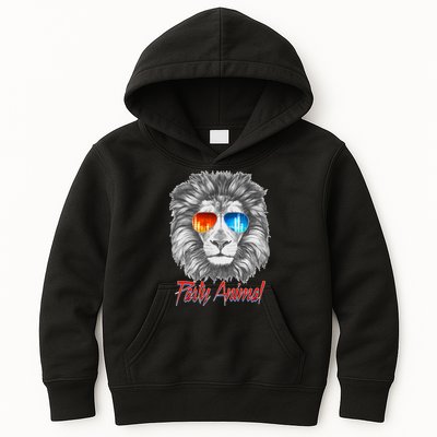 Cool Party Animal Lion Kids Hoodie