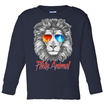 Cool Party Animal Lion Toddler Long Sleeve Shirt