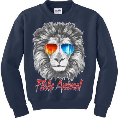 Cool Party Animal Lion Kids Sweatshirt