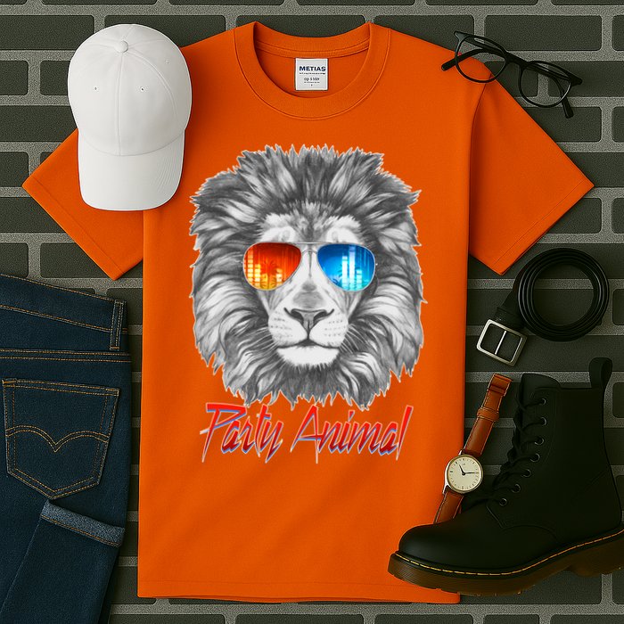 Cool Party Animal Lion Tall T-Shirt