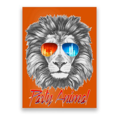 Cool Party Animal Lion Poster