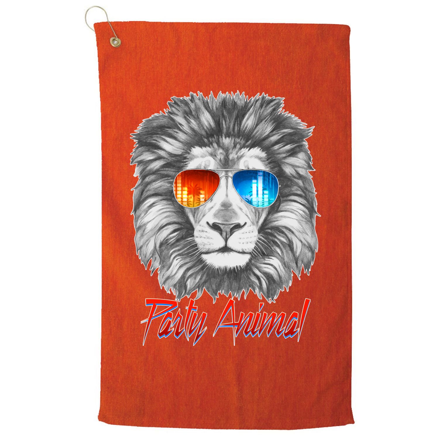 Cool Party Animal Lion Golf Towel
