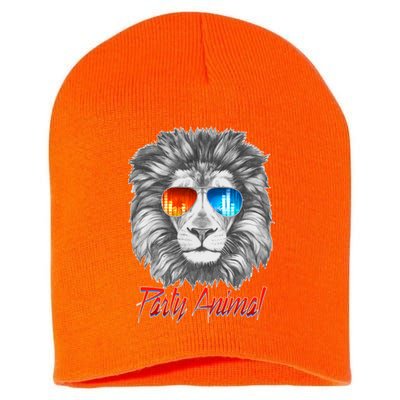 Cool Party Animal Lion Short Acrylic Beanie