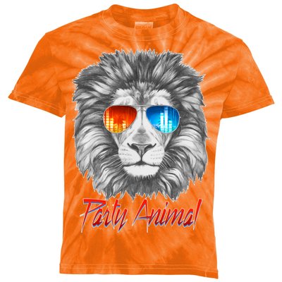 Cool Party Animal Lion Kids Tie-Dye T-Shirt