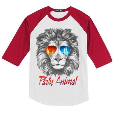 Cool Party Animal Lion Kids Colorblock Raglan Jersey