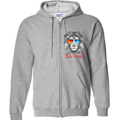 Cool Party Animal Lion Full Zip Hoodie