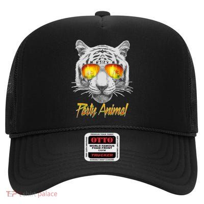 Cool Party Animal Tiger High Crown Mesh Back Trucker Hat