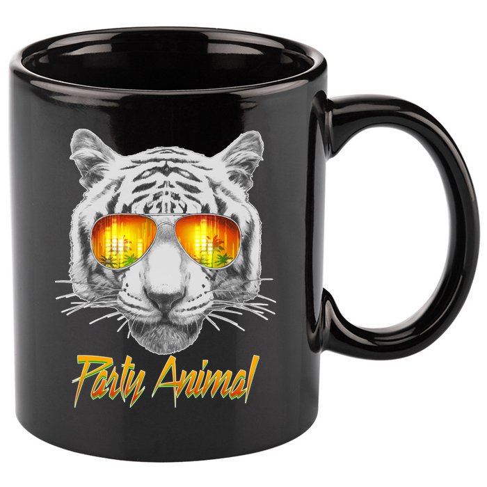Cool Party Animal Tiger 11oz C Handle Ceramic Mug