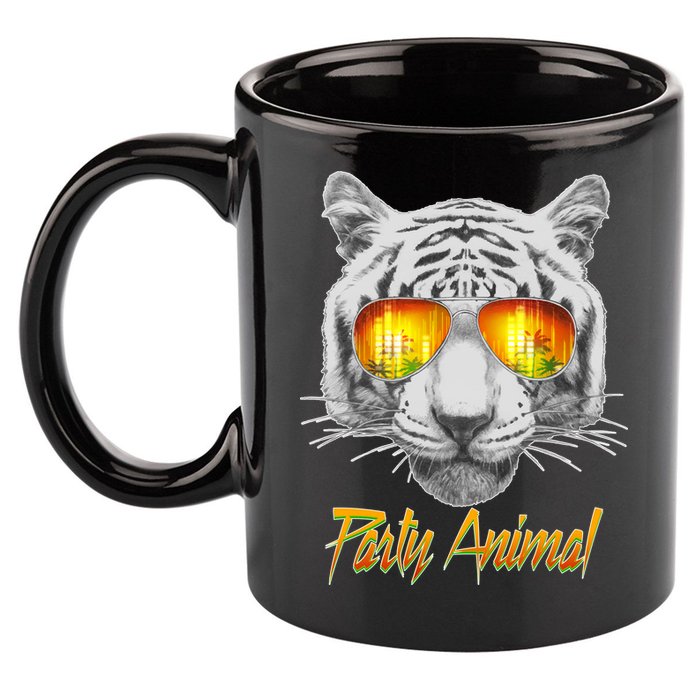 Cool Party Animal Tiger 11oz C Handle Ceramic Mug
